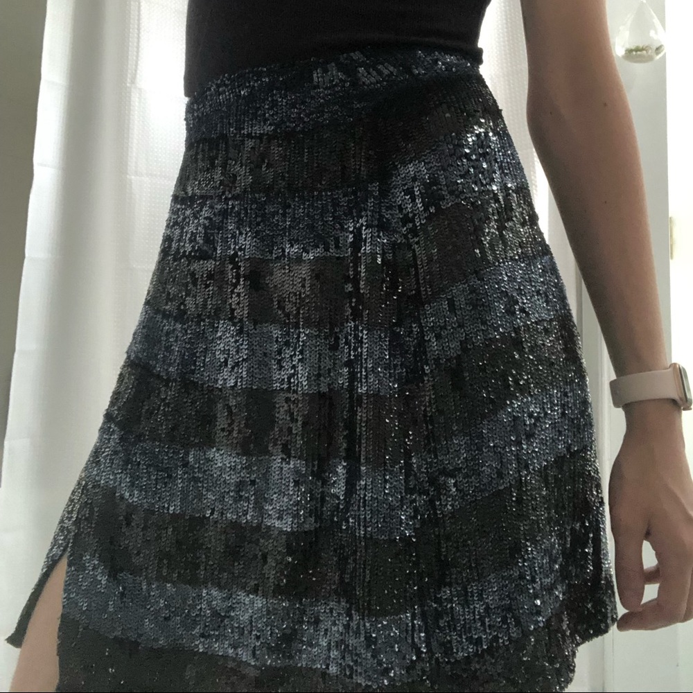 Vintage Emporio Armani Silk Sequin Mini-Skirt - Picture 8 of 14